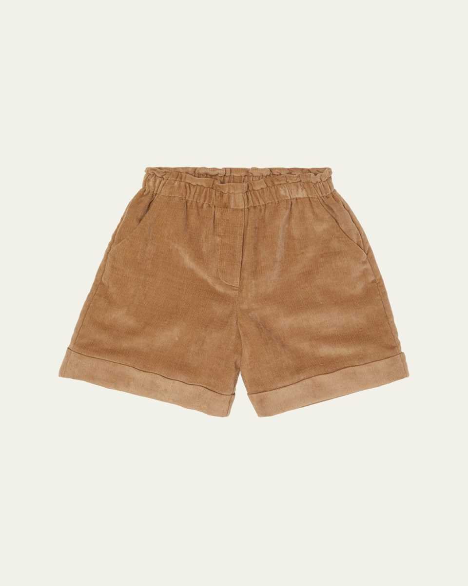 Girl's Logo Patch Corduroy Shorts, Size 12-14